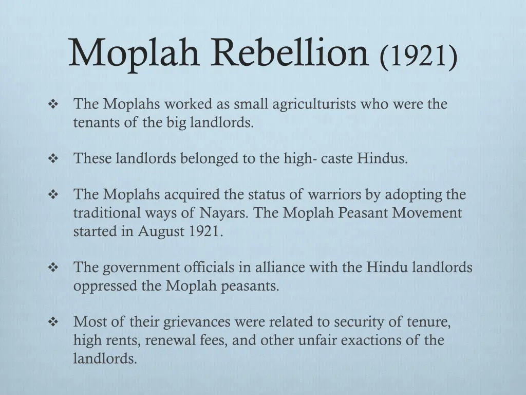 moplah rebellion 1921