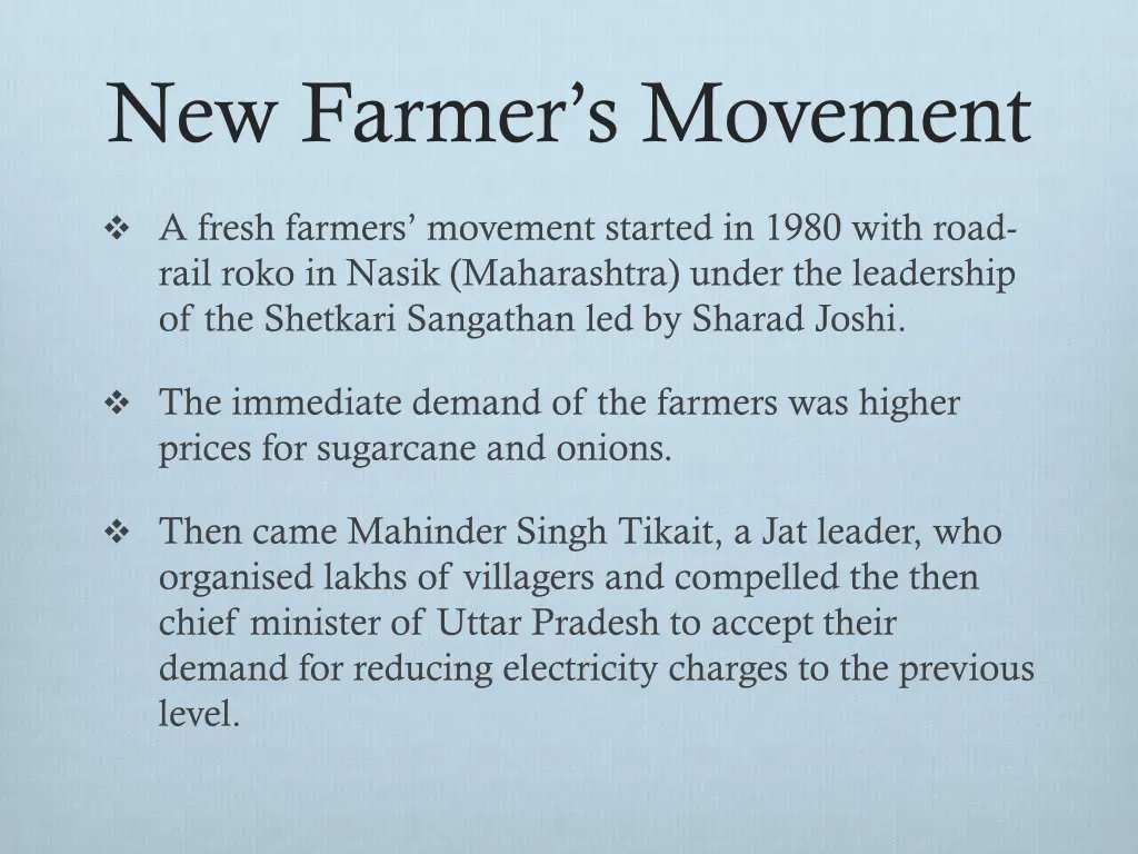 new farmer s movement