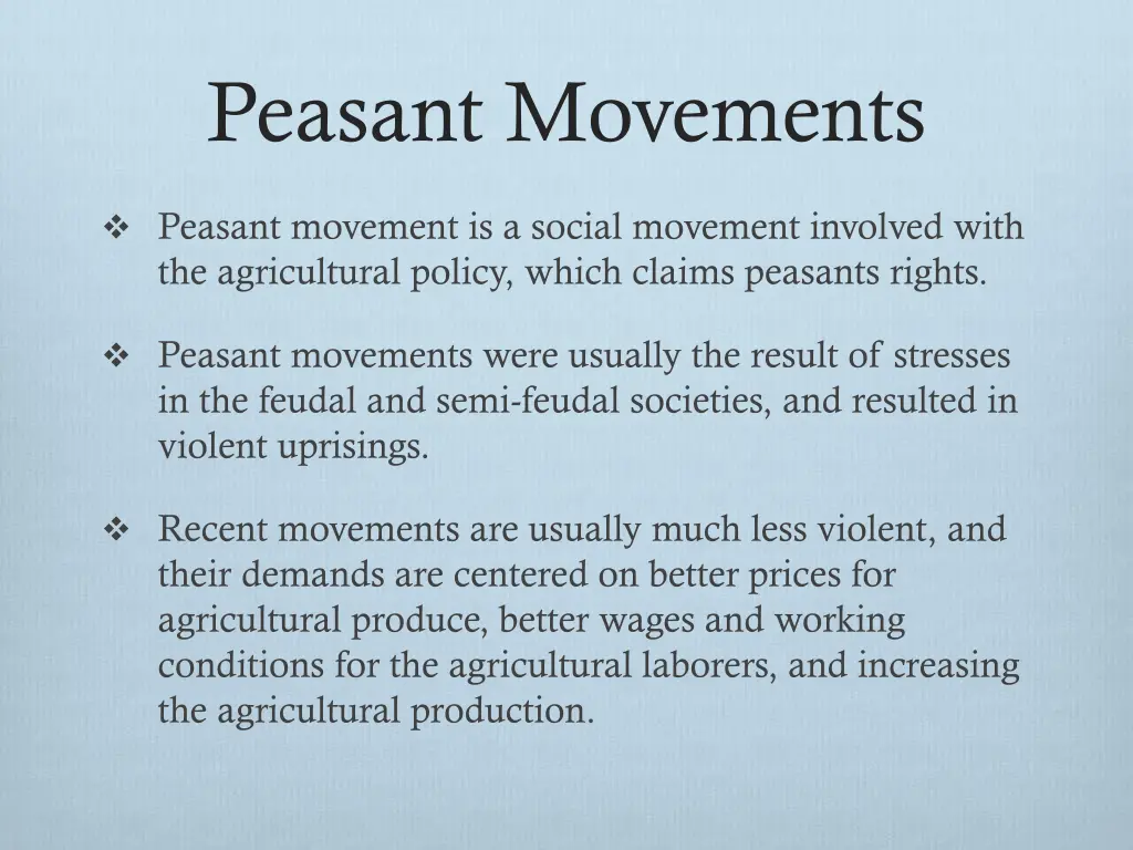 peasant movements