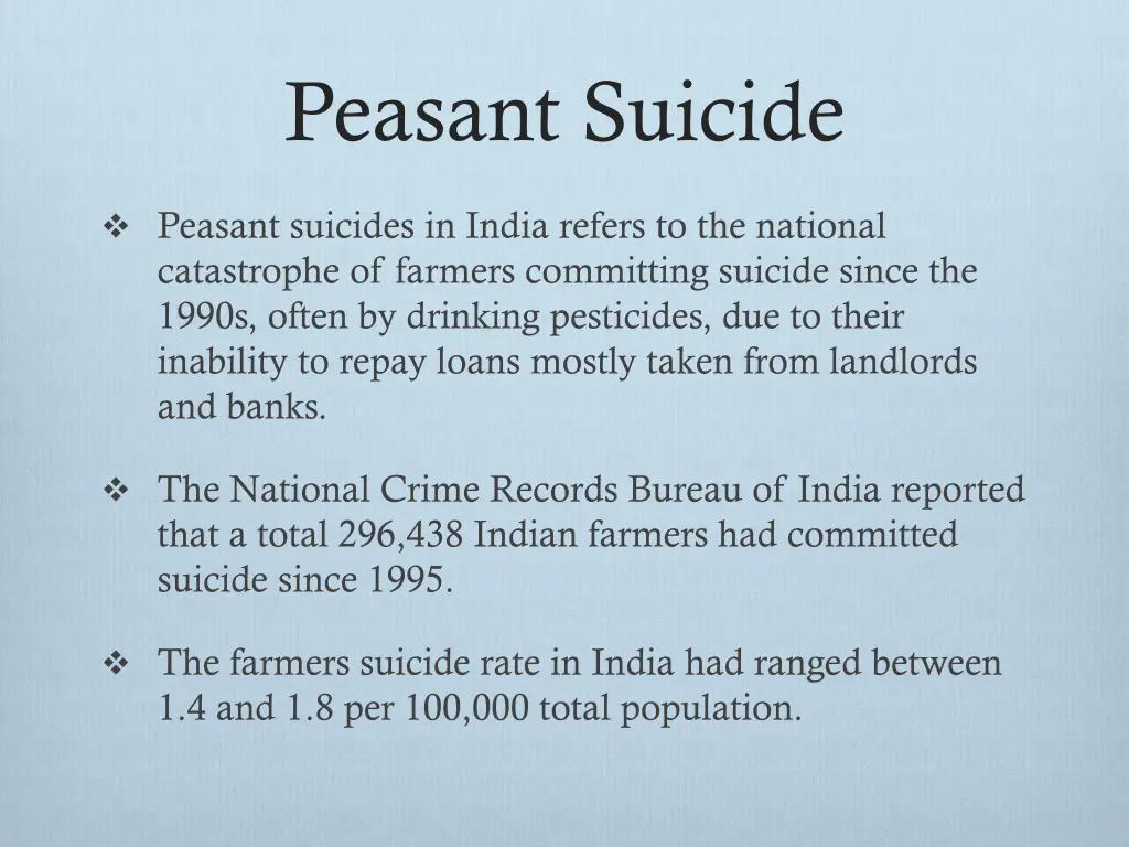 peasant suicide