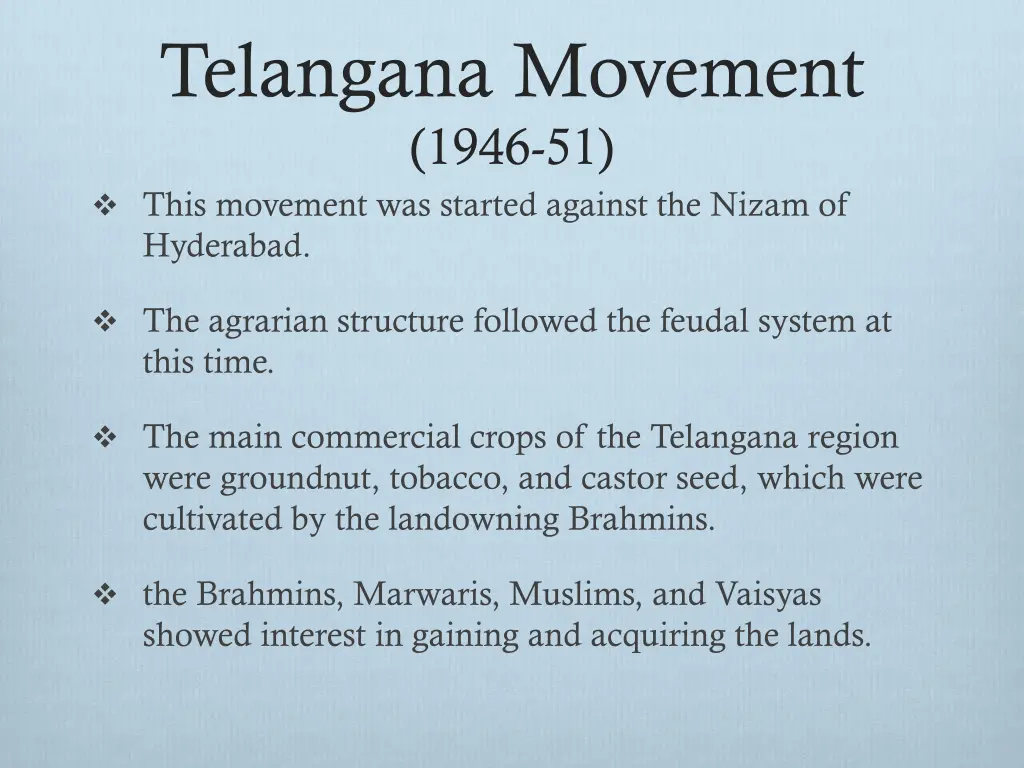 telangana movement 1946 51 this movement