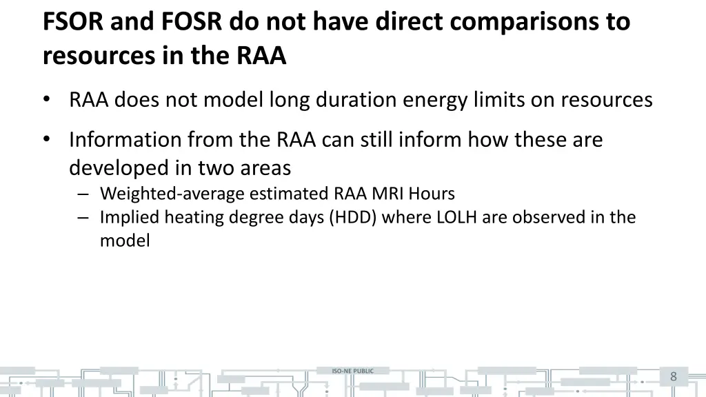 fsor and fosr do not have direct comparisons