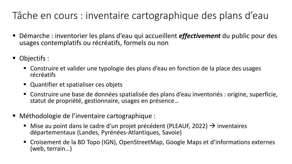 t che en cours inventaire cartographique