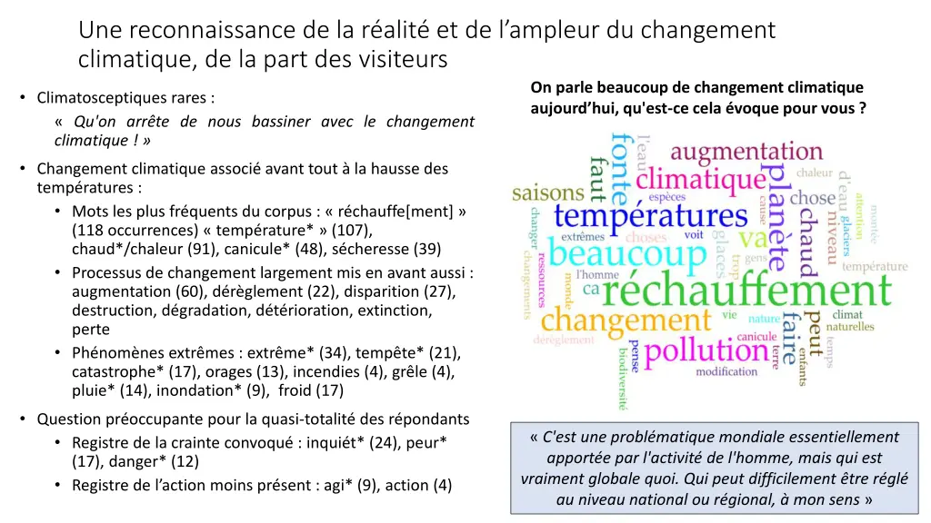 une reconnaissance de la r alit et de l ampleur