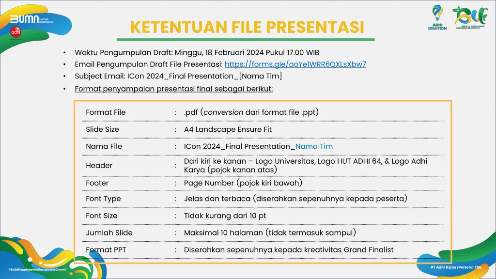 ketentuan file presentasi