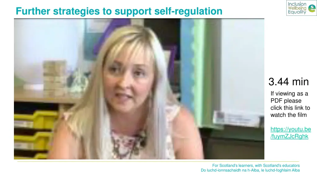 further strategies to support self regulation