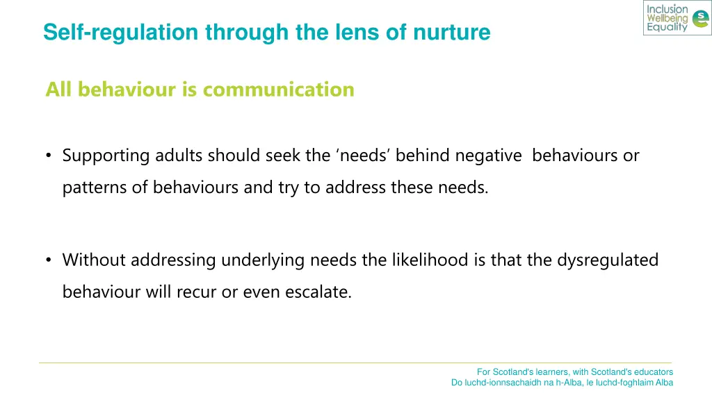 self regulation through the lens of nurture 2