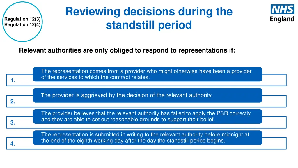 reviewing decisions during the standstill period 1