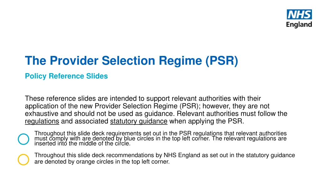 the provider selection regime psr