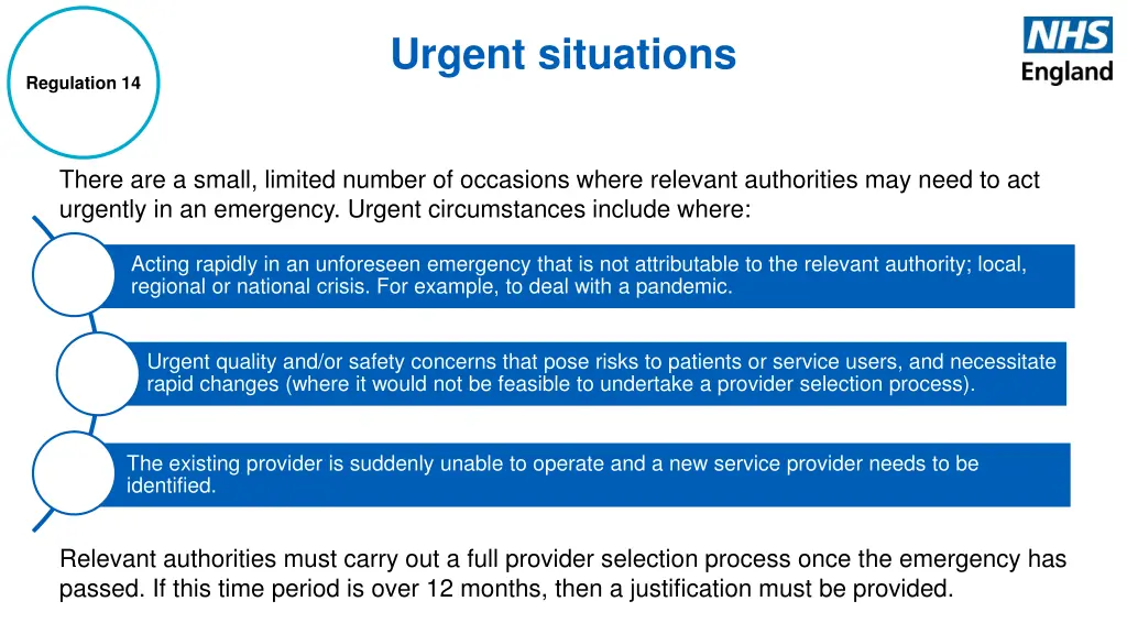 urgent situations