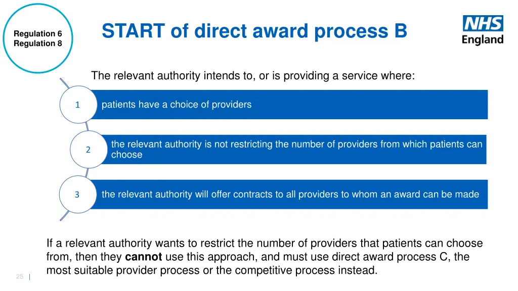 start of direct award process b