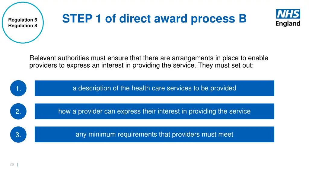 step 1 of direct award process b