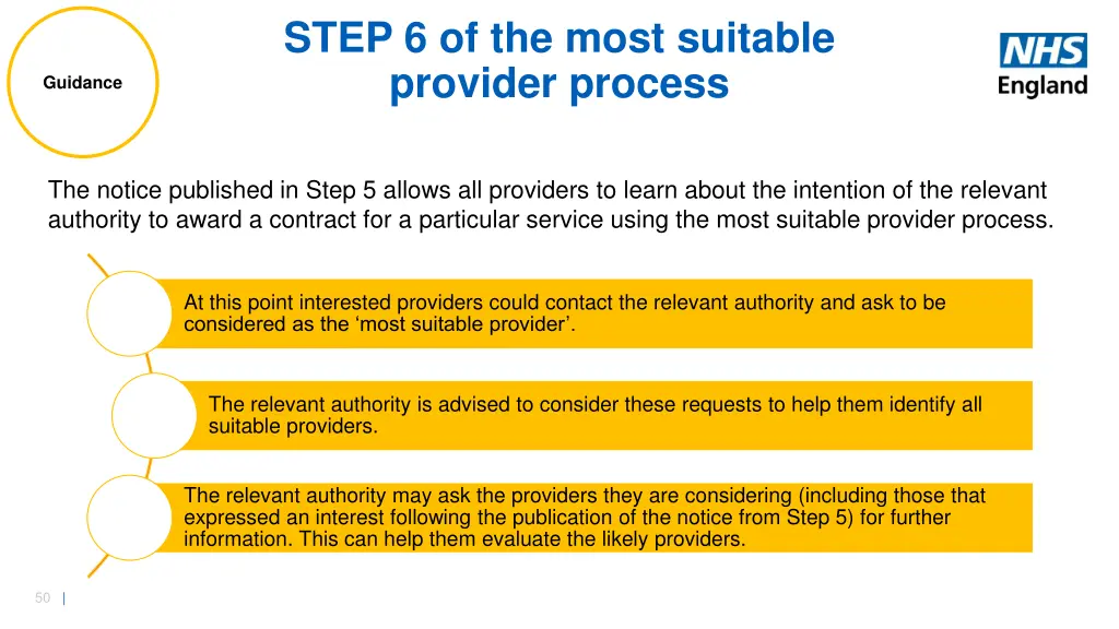 step 6 of the most suitable provider process