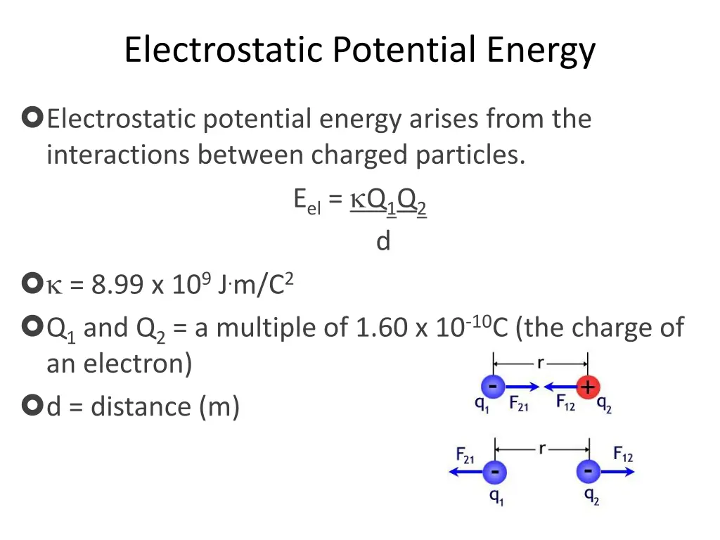 electrostatic potential energy