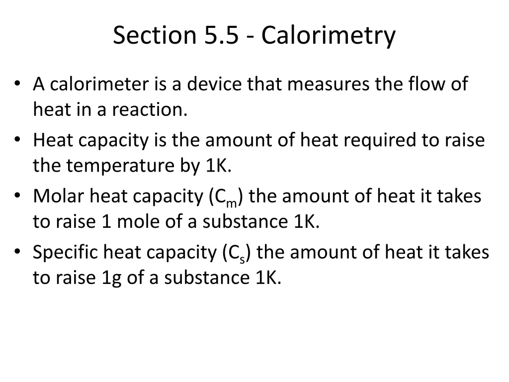 section 5 5 calorimetry