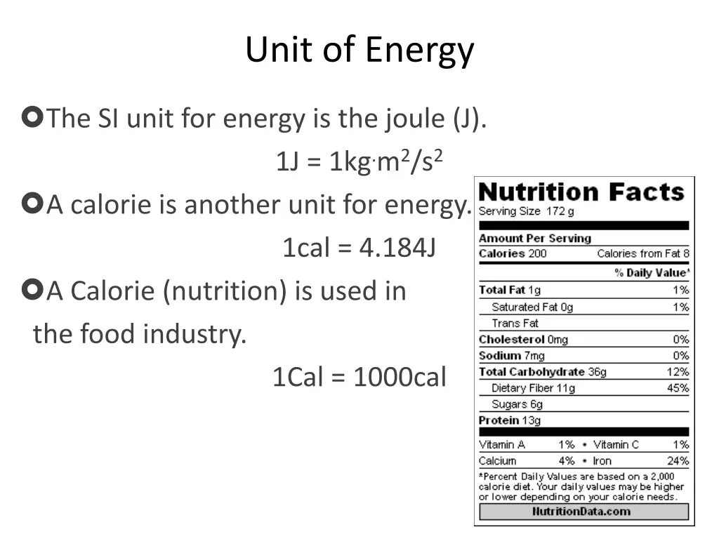 unit of energy
