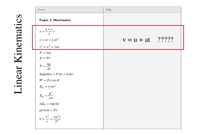 linear kinematics