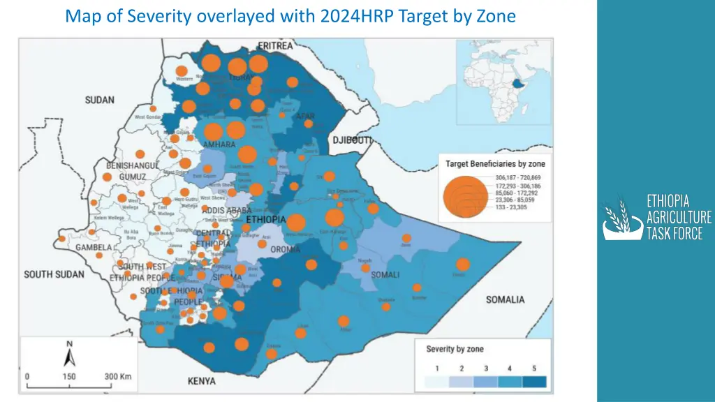 map of severity overlayed with 2024hrp target