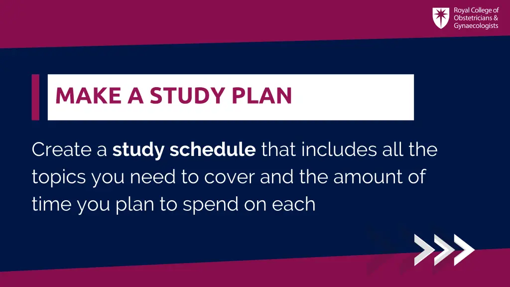 make a study plan