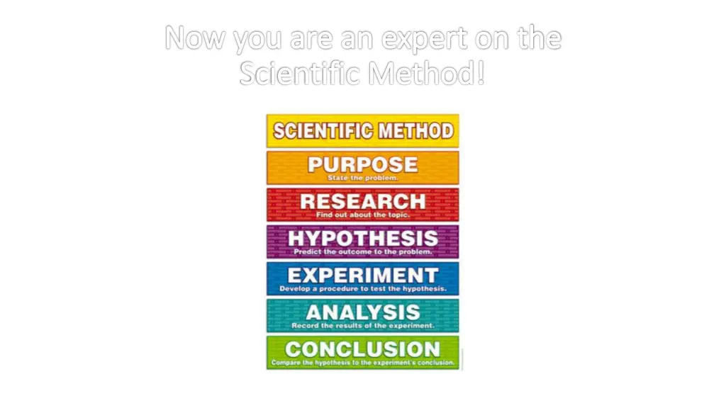 now you are an expert on the scientific method