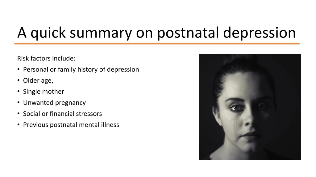 a quick summary on postnatal depression 1