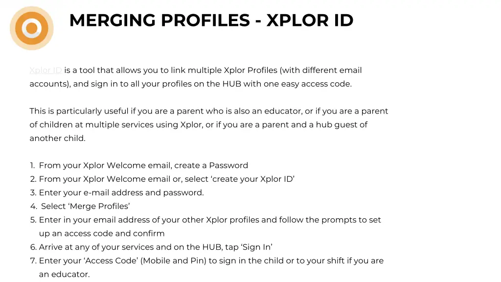 merging profiles xplor id