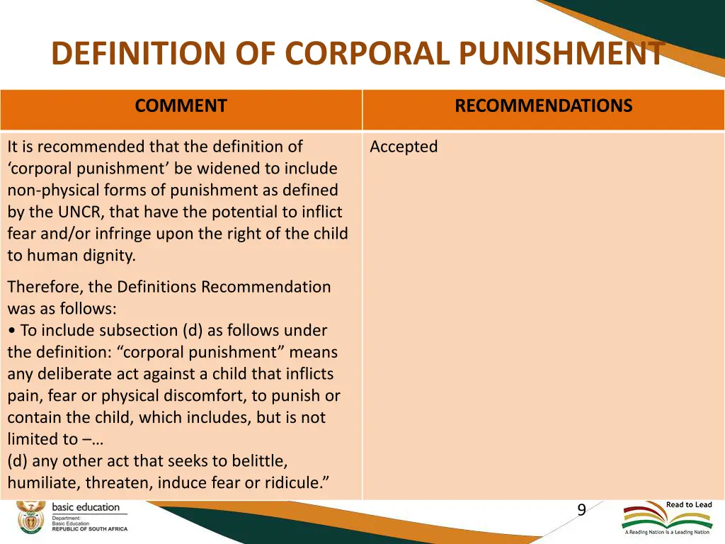 definition of corporal punishment