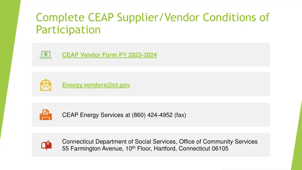 complete ceap supplier vendor conditions