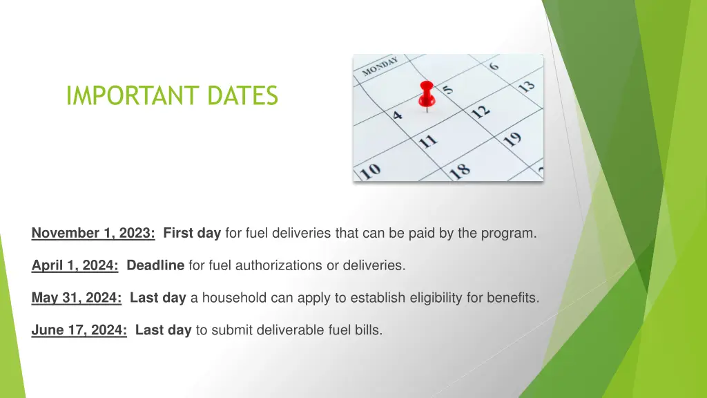 important dates