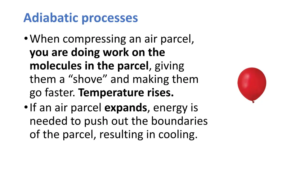 adiabatic processes when compressing