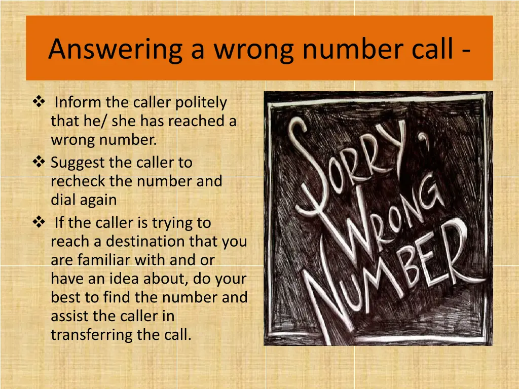 answering a wrong number call