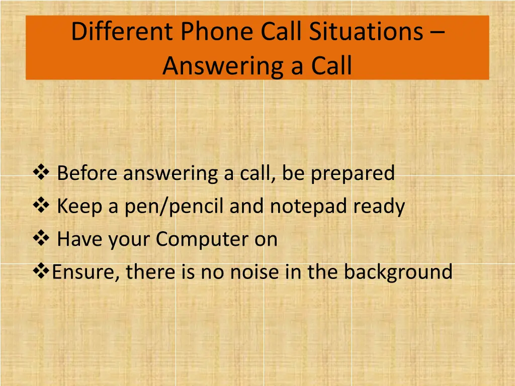 different phone call situations answering a call