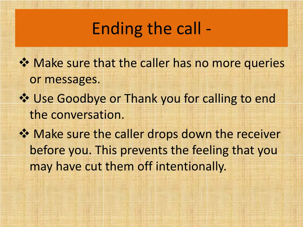 ending the call