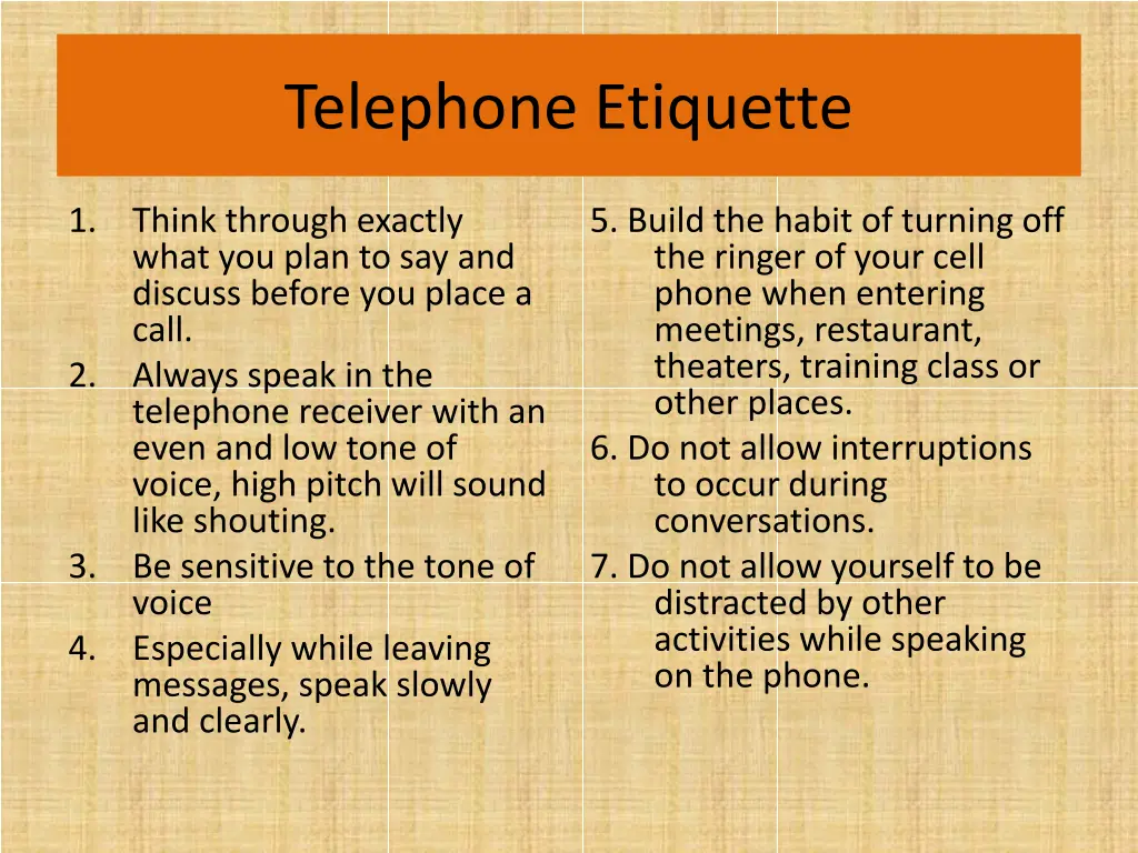 telephone etiquette