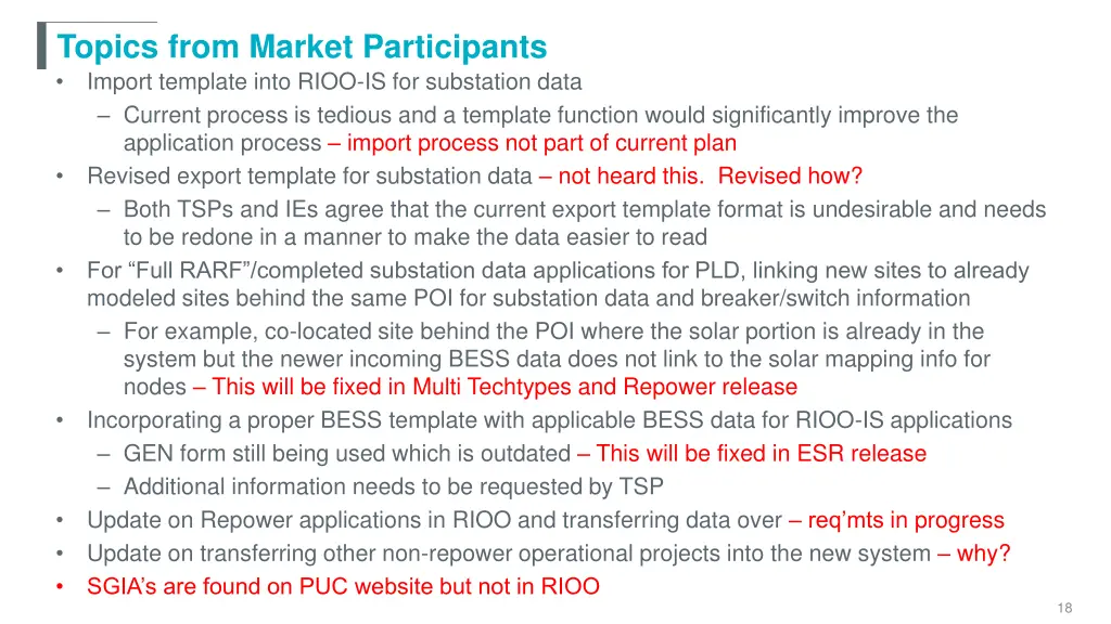 topics from market participants import template