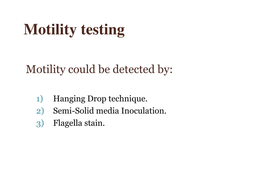 motility testing