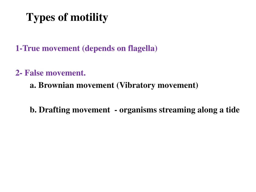 types of motility