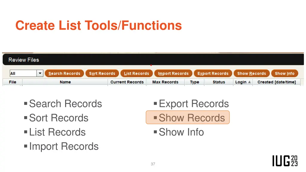 create list tools functions 5