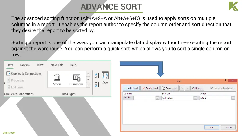 advance sort