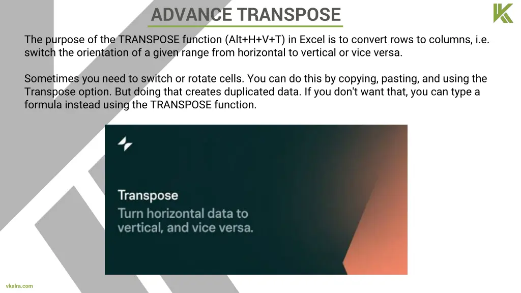 advance transpose