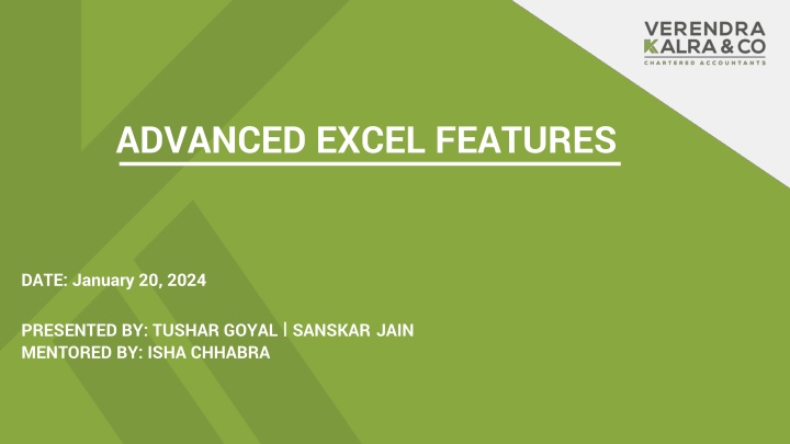 advanced excel features