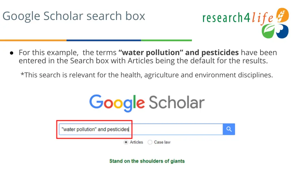 google scholar search box