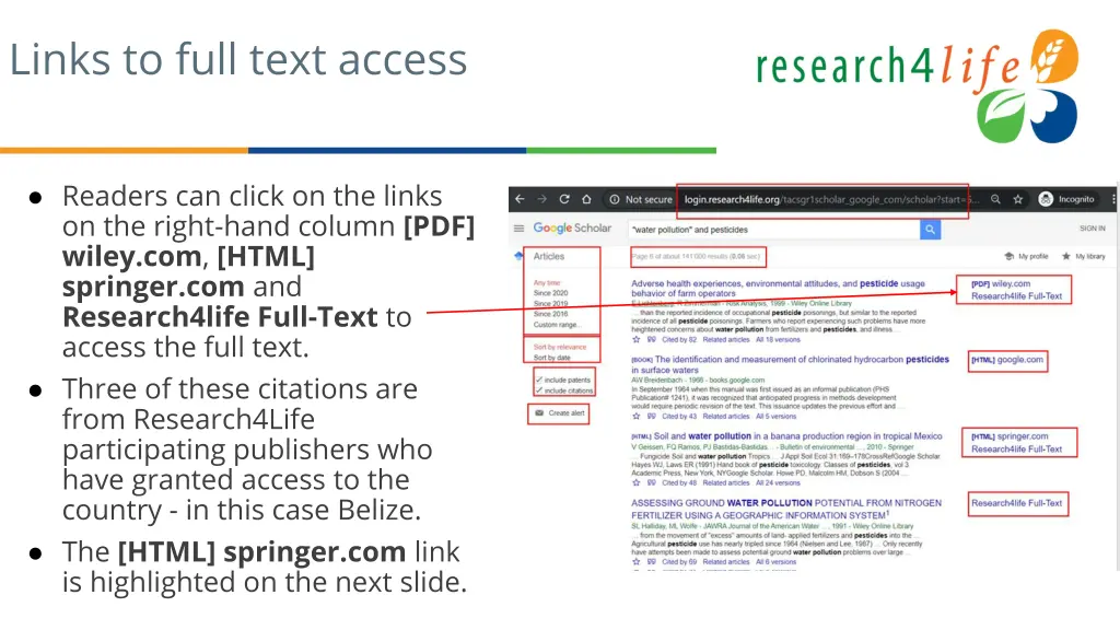 links to full text access