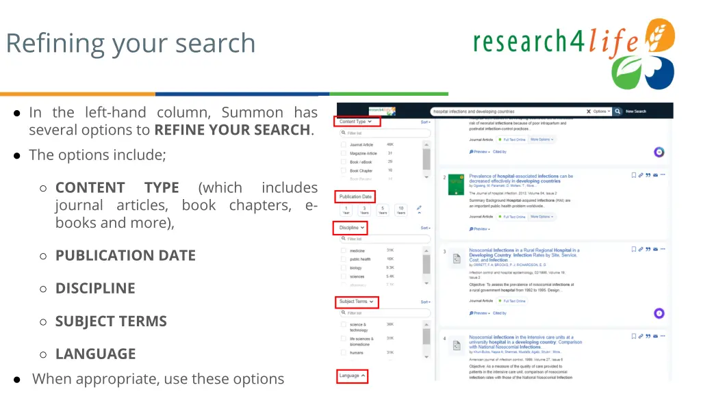 refining your search