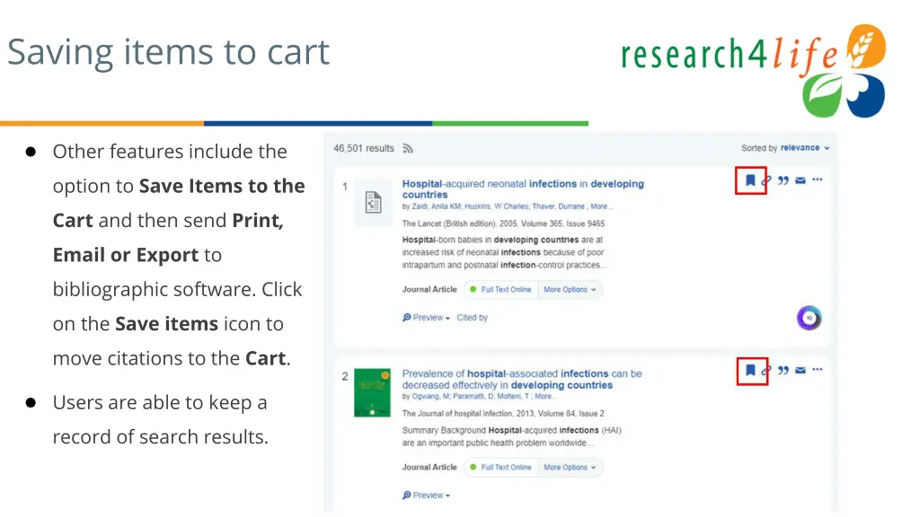 saving items to cart