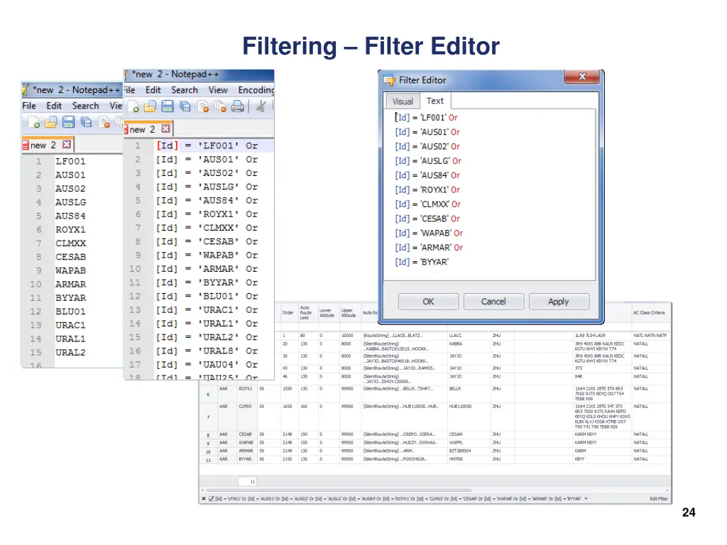 filtering filter editor 1