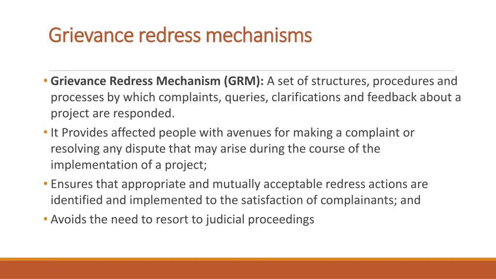 grievance redress mechanisms grievance redress