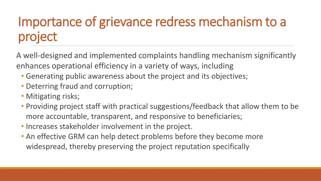 importance of grievance redress mechanism
