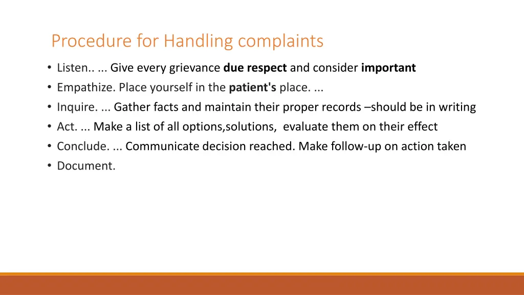 procedure for handling complaints