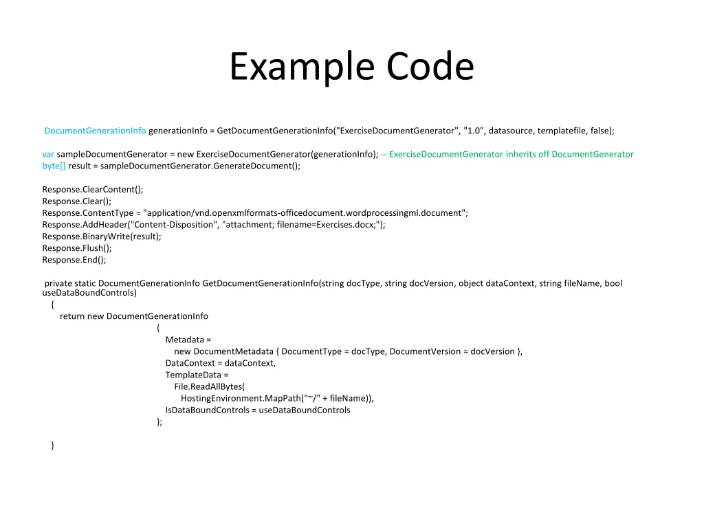 example code